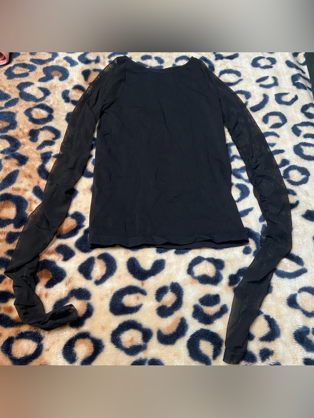 Black Long-Sleeve Mesh Sleeve Women’s Free People Top